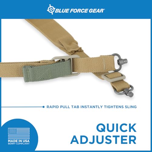 Coyote Brown Blue Force Gear Vickers Padded Sling with Swivels - Made in USA