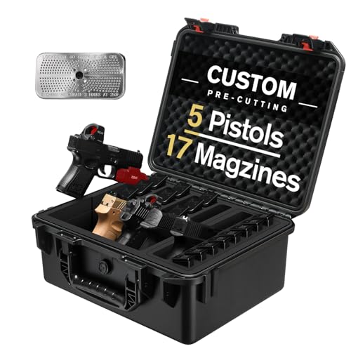 5 Pistol & 23 Magazine Gun Case – Modular Hard Case for Handguns & Storage