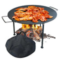 18-Inch Cast Iron Campfire Grill Pan with Carrier Bag - Outdoor & Indoor Use