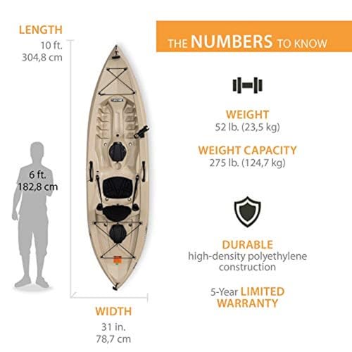 Lifetime Tamarack Angler 100 Fishing Kayak with Paddle & Multiple Storage