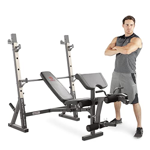 Marcy Standard Olympic Workout Bench with Preacher Curl Pad & Storage - Home Gym Equipment