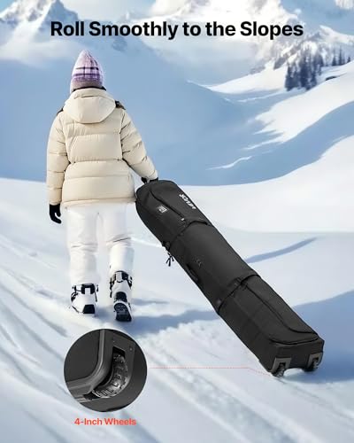VEVOR 175cm Waterproof Snowboard Bag with Wheels & Padded Straps