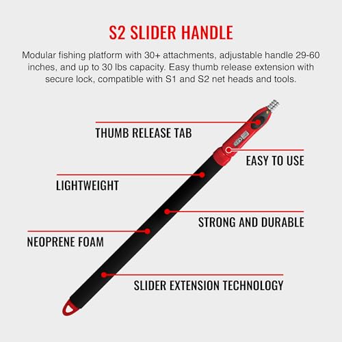 Ego S1 & S2 Fixed Handles Fishing Net Extension 29-Inch Red Lightweight
