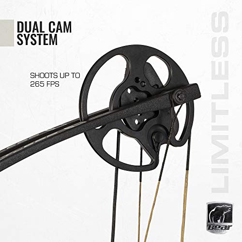 Bear Archery Limitless Dual Cam Compound Bow with Quiver Sight Rest - Bow