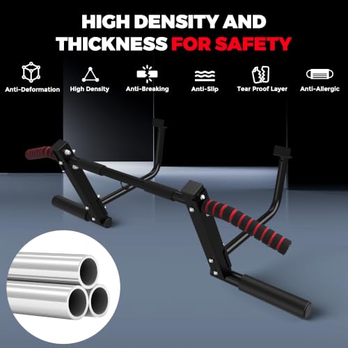 Doorway Pull-Up Bar with Multi-Grip Handles - No Drill Home Fitness Equipment
