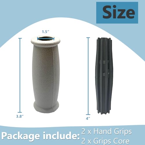 Replacement Hand Grips for Crutches - 2 Pack, Rubber, Gray