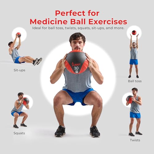 20 LB Medicine Ball with Dual Textured Grip - Strength Training Equipment
