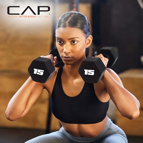8 lb Pair Neoprene Dumbbells with Non-Slip Hex Design - CAP