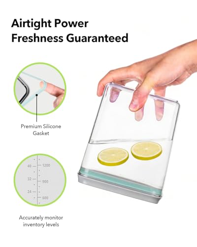 8-Piece Airtight Food Storage Container Set with One-Touch Lid - BPA-Free, Stackable for Pantry Organization