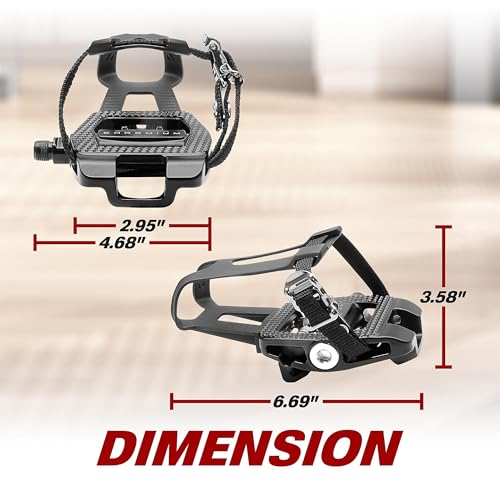 BV Bike Pedals Full Set - Delta & Shimano SPD Compatible 9/16" Toe Cage Exercise Bike Pedals for Peloton & Regular Shoes