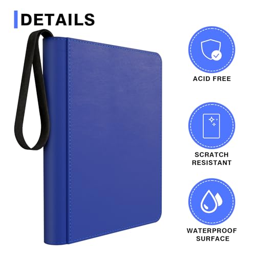 Blue 9-Pocket Zippered Card Binder - Holds 432 Trading & Gaming Cards
