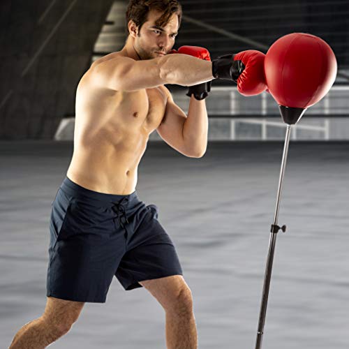 Adult Tech Tools Punching Bag with Stand – Adjustable Speed Boxing Set
