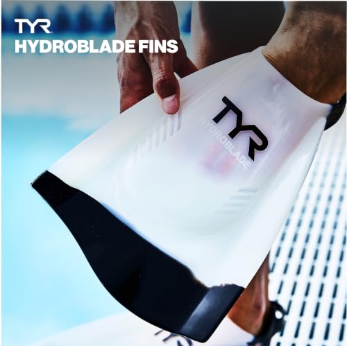 TYR Hydroblade Short Blade Silicone Swim Fins for Adults - Large