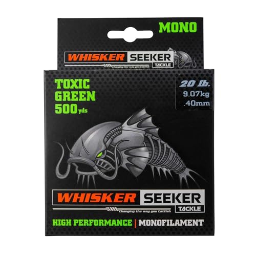 High-Vis Mono Catfishing Line - Green, 20lb, 500yds — Ultra-Thin, Bright Visibility