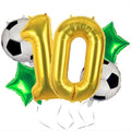 Gold 10 Soccer Balloon Set for 10th Birthday Party Boy Decorations