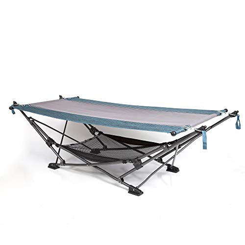 Portable Folding Hammock with Removable Canopy and Pillow - Teal, Heavy Duty Outdoor Lounging