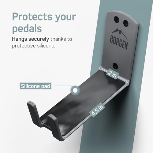 Wall Mount Pedal Hook for E-Bike & MTB - Grey, Set of 1