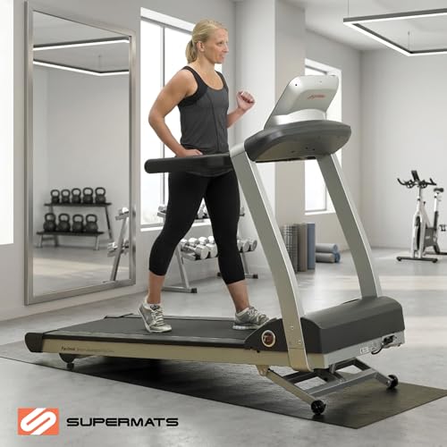 SuperMats 36x102 Inch High Density Commercial Equipment Mat for Treadmills & Exercise Machines - Black / 29 GS