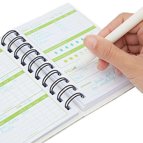 Calorie Tracker Journal Set - Pocket Food Log for Meal and Protein Tracking - 3 Pack, 3-Month Spiral-Bound Food Journals