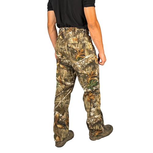 Realtree Edge Hot Shot Men’s Camouflage Flannel Lined Hunting Pants - Large