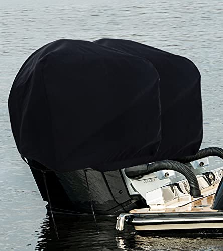 Boat Outboard Motor Cover Fits Up to 20HP Black Waterproof Durable