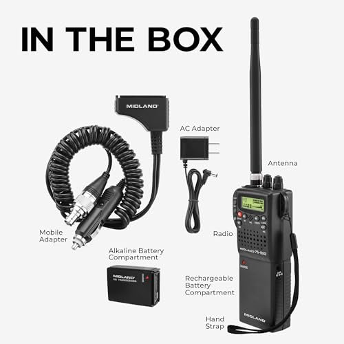 Midland LCD 75-822 Handheld & Mobile CB Radio with NOAA Weather Alerts