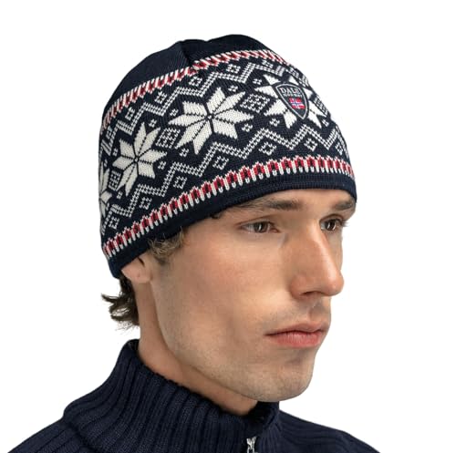 Dale of Norway Garmisch Unisex Merino Wool Winter Beanie – Navy, Offwhite & Raspberry, One Size