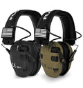Floriogra 2 Pack Electronic Shooting Ear Protection with 5X Sound Amplification, NRR 26dB, Black & Brown