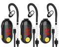 Mini Walkie Talkies with Headsets 2-Way Radios - Black 3 Pack