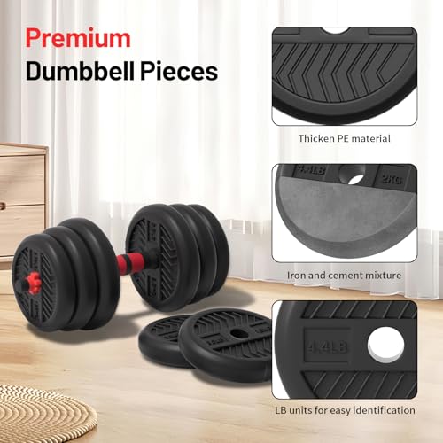 TOTOZAKUL 90LB Adjustable Dumbbell Set 4-in-1 Home Gym Equipment for Men Women