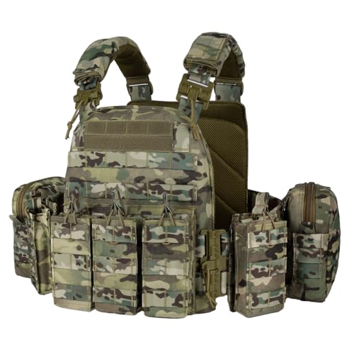 Camo Tactical Molle Vest for Men Airsoft Lightweight Modular Breathable Quick Release Hunting Vest