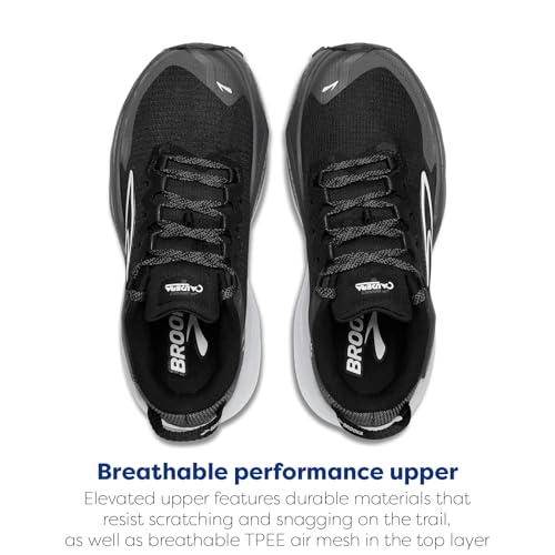 Brooks Women’s Caldera 8 Ultra Trail Running Shoe - Black/Blackened Pearl/White, Size 9