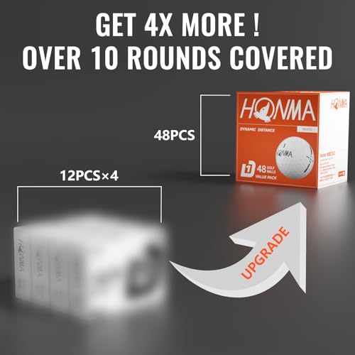 Honma 48-Pack White Golf Balls Max Distance Soft Feel for Beginners & Professionals