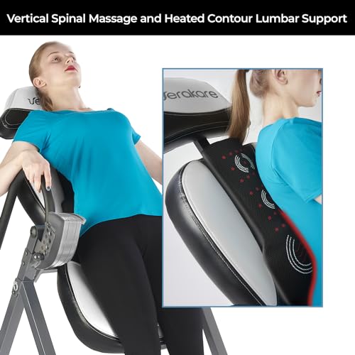 Verakare Advanced Heat & Massage Inversion Table with Lumbar Pad