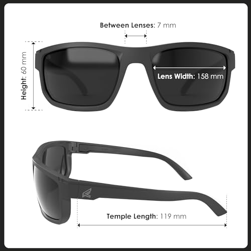 EDGE Defiance Polarized Smoke Vapor Shield Safety Glasses Matte Black Z87 Men’s Sunglasses