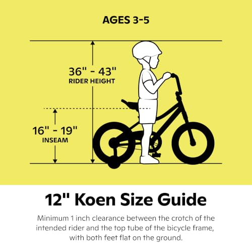 Schwinn Koen 12-inch Kids Bike Red with Training Wheels for Beginners