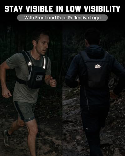 Zelvot Black Medium-Large Chest Pack for Hands-Free Filming & Hydration