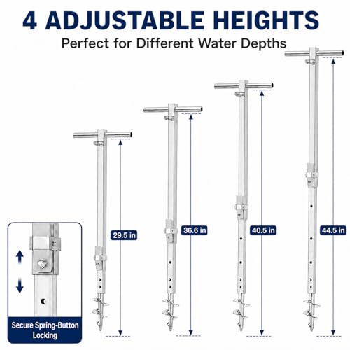 Fologtoo Adjustable Stainless Steel Boat Sand Anchor - Saltwater Ready, 4 Height Settings