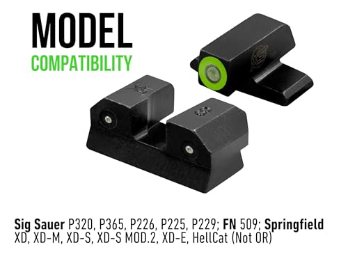 Tritium Night Sight for Sig Sauer P320 P365 P226 P229 & More - Green Laser
