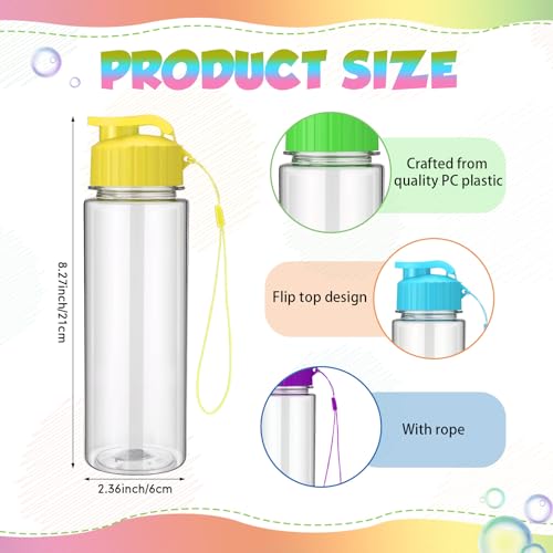 Domensi 50 Pack Reusable Plastic Water Bottles Bulk, Mixed Colors, 17oz