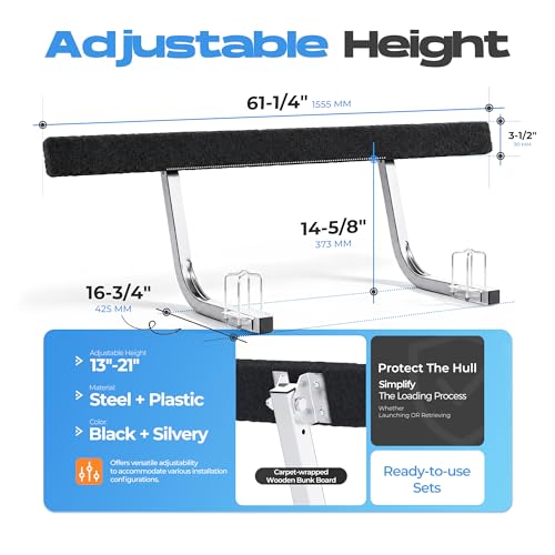 Adjustable Boat Trailer Guide Poles 40-60 Inches with Protective Sleeves