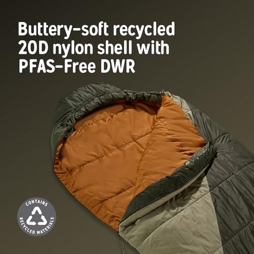 Kelty Cosmic Synthetic Fill 40°F Backpacking Sleeping Bag - Olive Green / Grey / Long (2025)