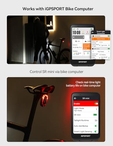 Bike Radar Tail Light with Vehicle Detection & Warning - USB-C Rechargeable