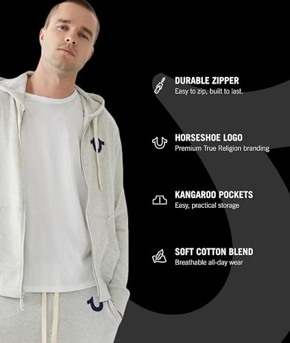 Men's Buddha Logo Zip Hoodie - Large Black Casual Sweatshirt