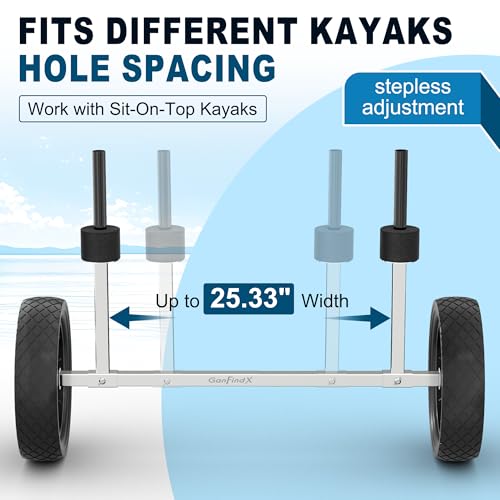 GanFindX 11 Inch Kayak Cart with Heavy Duty Stainless Steel Frame Supports 240 lbs