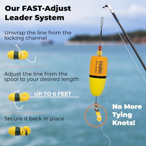 Popping Corks for Saltwater Fishing - Pro Series Adjustable Leader Floats - Set of 3