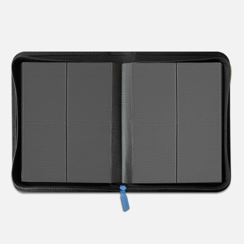 Card Binder 4 Pocket, Holds 160 Trading Cards, Waterproof PU Leather, Blue