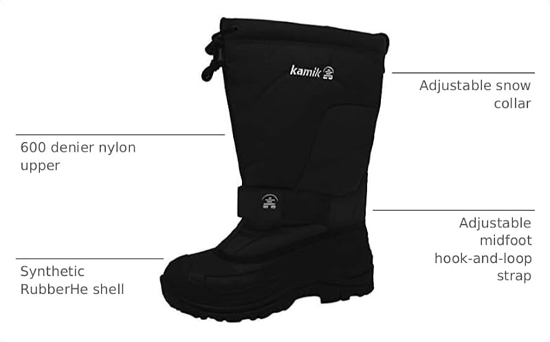 Kamik Greenbay 4 Men's Waterproof Winter Snow Boots - Black, Size 9