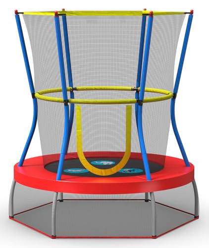 Skywalker Trampolines 48-Inch Mini Trampoline with Enclosure Net for Kids, Red