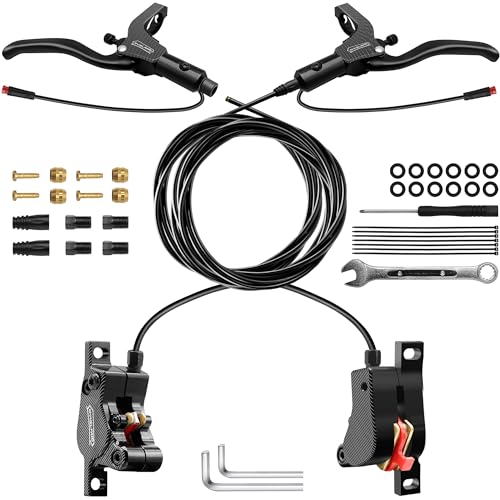 DYISLAND LD-200 Hydraulic Disc Brake Set for Ebike Front/Rear Black - 1000mm/1850mm